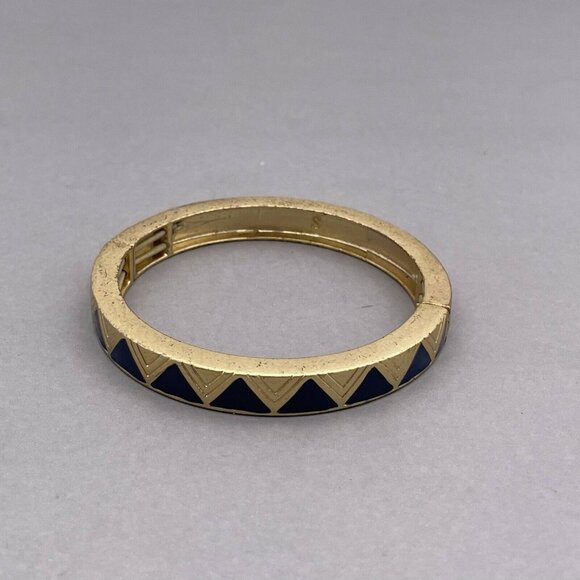 Lia Sophia on Point Retired Stretch Bracelet Blue and Gold Tone - Picture 2 of 5